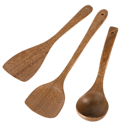 Chicken wing wood varnish spatula, non-stick pot, wooden long handle, not easily deformed, spatula spoon, colander, wooden spoon, soup spoon five-piece set
