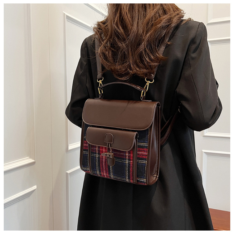 Naiste ruuduline crossbody seljakott sügis- ja talvehooajaks_voghion.com