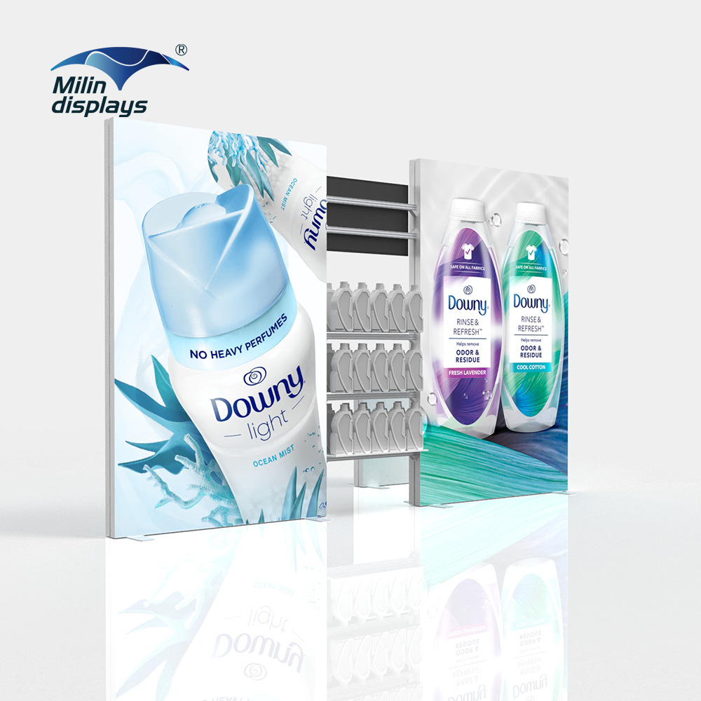 超市商店货架贸易展览摊位二极管灯箱展览摊位展示架上的货架