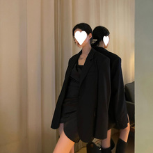 韩版小西装外套女2025春秋新款炸街黑色网红风中长款休闲西服女潮
