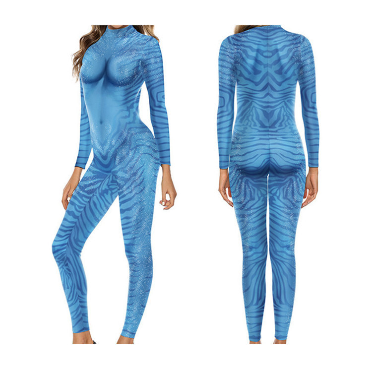 Cross-border anime movie Avatar 2 3D digital printing men's and women's same style cosplay slim fit one-piece performance Cross-border anime movie Avatar 2 3D digital printing men's and women's same style cosplay slim fit one-piece performance