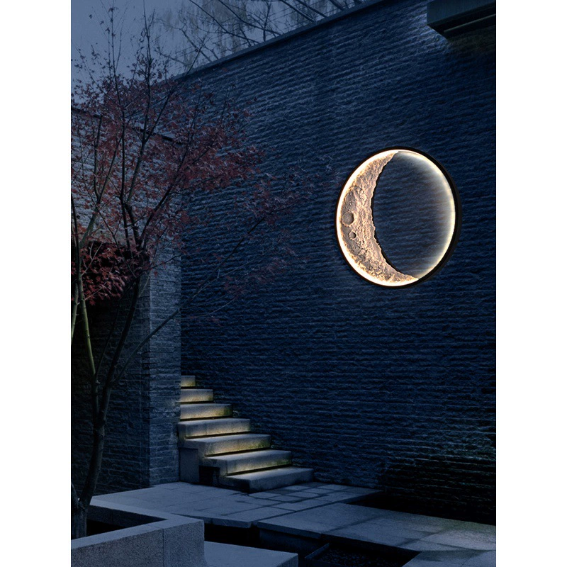 Настенные светильники на открытом воздухе водонепроницаемая вилла в помещении и на улице Терраса сад пейзаж наружные стены внутренний двор балкон полумесяц солнечной настенной светильники