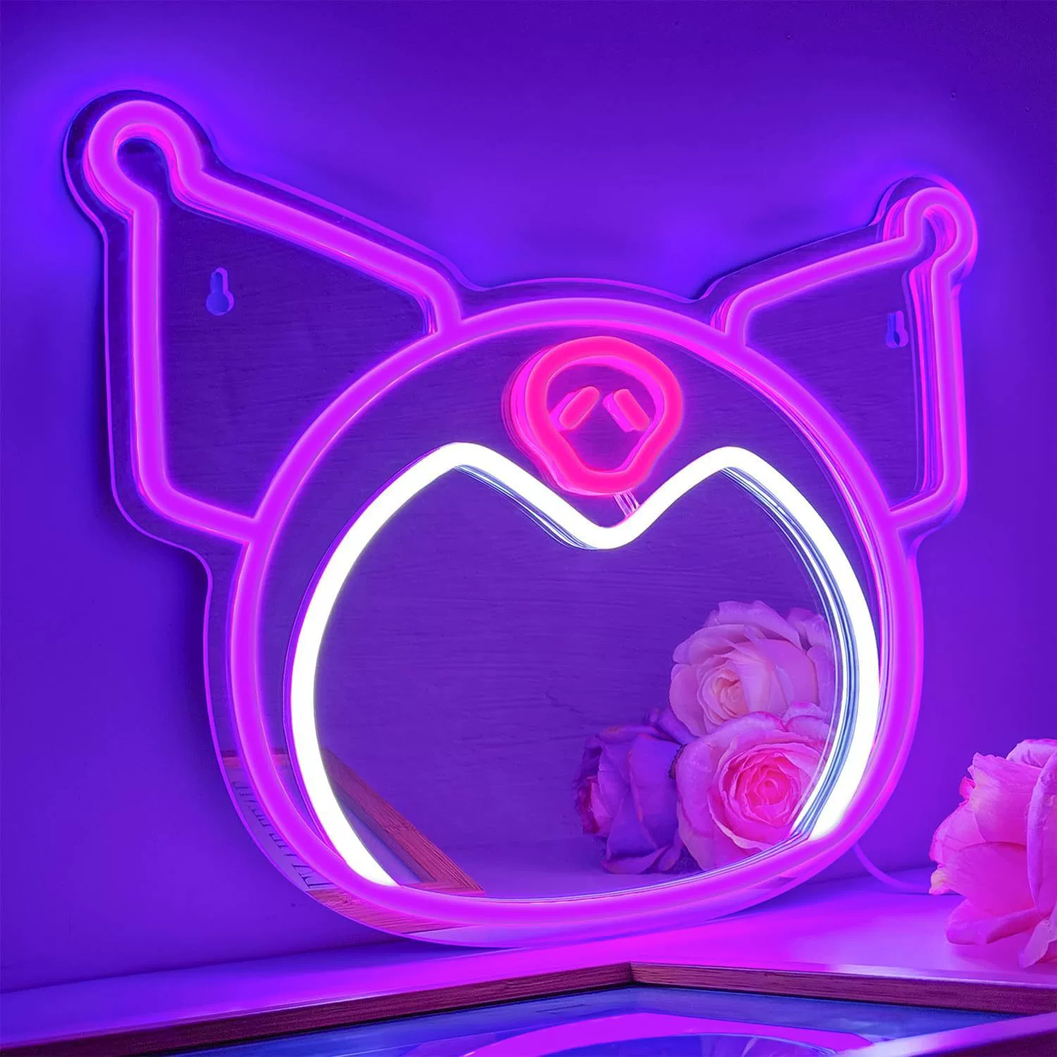 Кроссбордерная электронная торговля аниме Kuromi зеркало неоновая вывеска LED светильник для настенного декора
