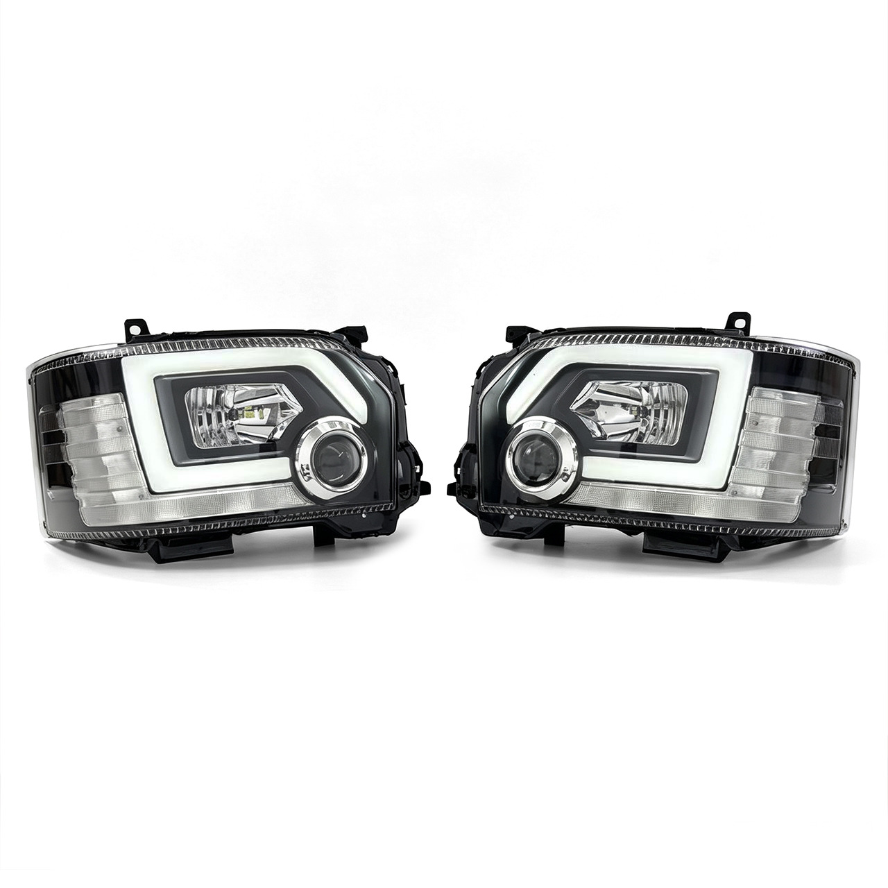 Suitable for 14-18 Toyota Hiace front headlight modification with LED daytime running lights and turn signals