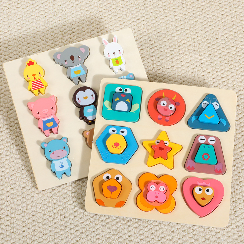 Montessori educación temprana juguetes educativos para niños Montessori rompecabezas educativo juguetes de madera rompecabezas a juego tablero de rompecabezas al por mayor