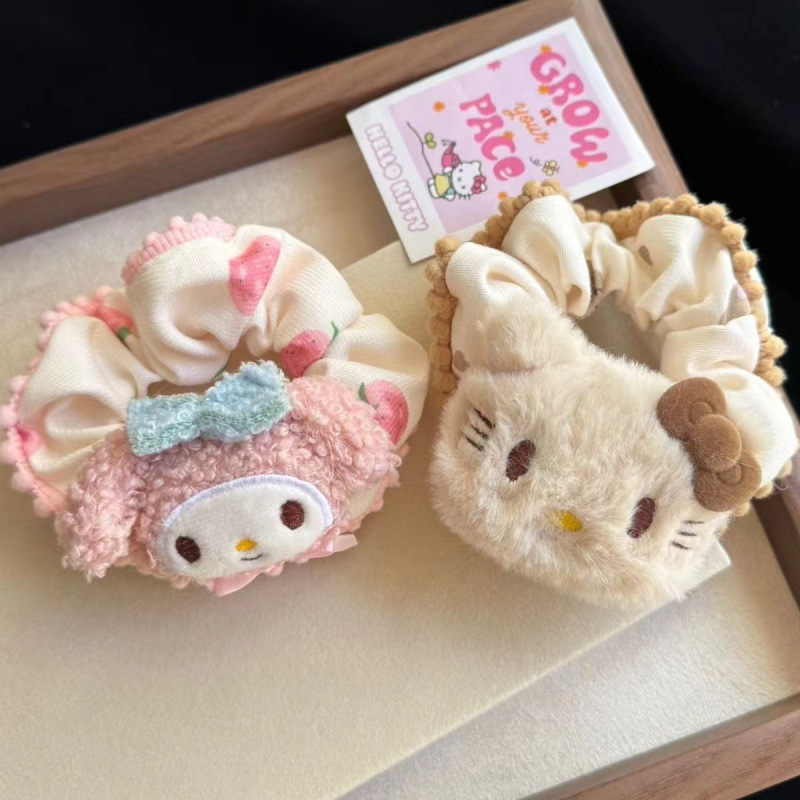 Kitty Cat Hair Tie Autumn and Winter Plush Melody Hair Band Student Hair Tie Rubber Band Hair Accessory 2025 New Model