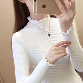 毛衣女韩版秋冬新款紧身半高领针织衫长袖打底衫修身洋气2025内搭