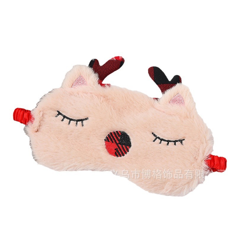 2023 nuevo animal de dibujos animados máscara de ojo lindo oficina en casa felpa almuerzo descanso máscara de ojo sombreado máscara de ojo del sueño