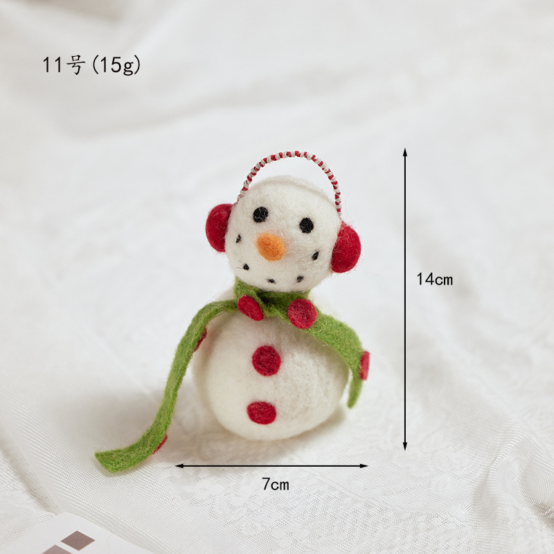 Adornos de fieltro de lana de Navidad acabados, muñeco de nieve anciano, muñeca, alce, decoraciones de Navidad para escritorio, regalos de Navidad
