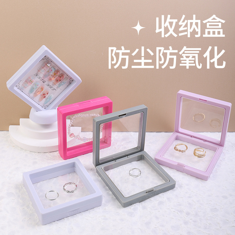 Nueva caja de almacenamiento de uñas desgaste tablero de exhibición de uñas caja de almacenamiento de organización de joyas pieza de uñas caja de almacenamiento a prueba de polvo