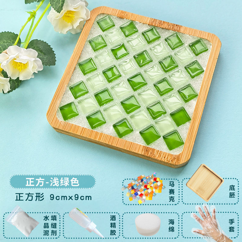 Nuevo producto bricolaje hecho a mano posavasos paquete de material mosaico padre-hijo creativo jardín de infantes pequeño regalo al por mayor juguetes educativos