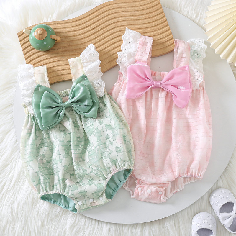 Ropa de verano del bebé mono lindo recién nacido Sling bag pedo estilo occidental ropa bebé mameluco