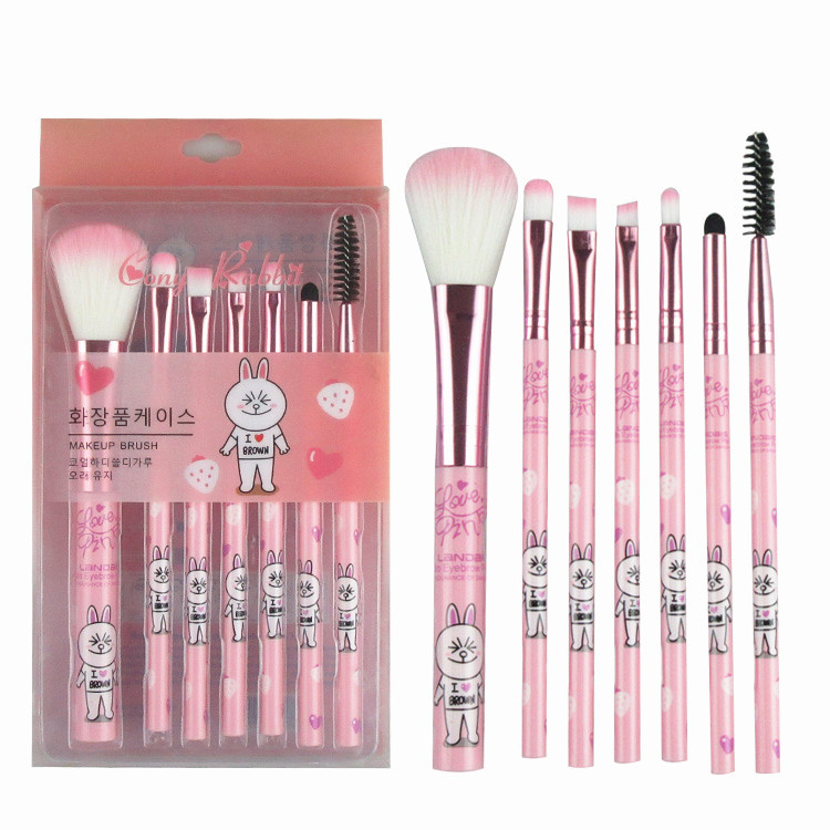 Herramientas de maquillaje Conjunto de 7 piezas traje de cepillo de belleza principiante rubor ceja labio sombra de ojos cepillo herramientas de belleza al por mayor