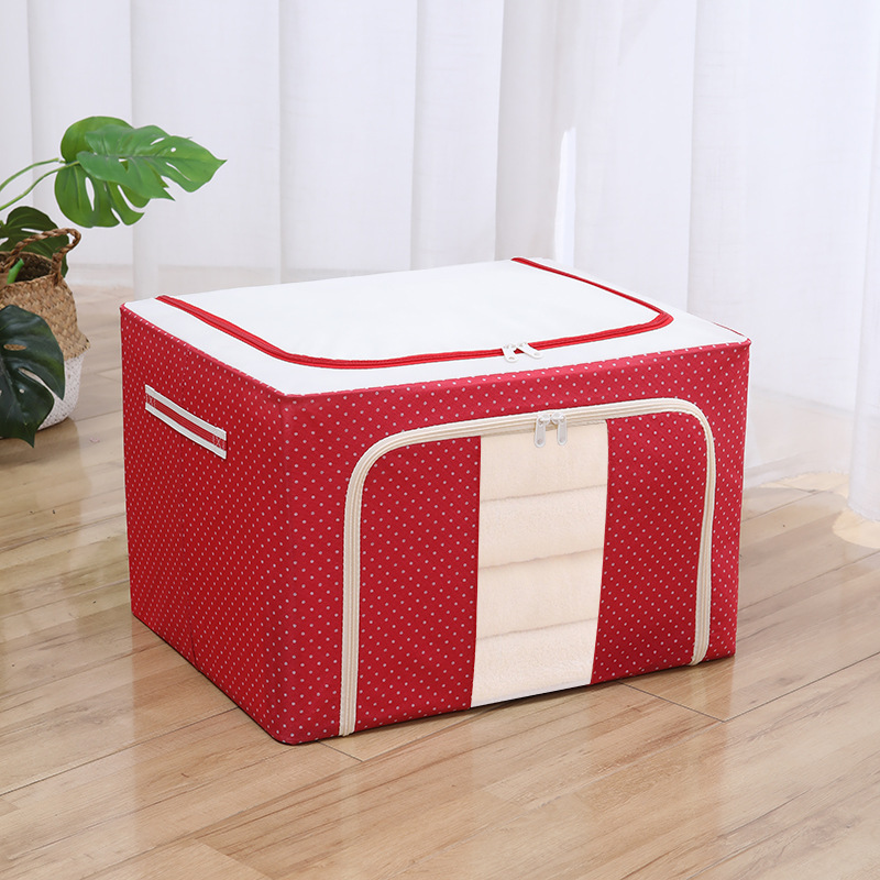 Caja de almacenamiento de ropa, caja de almacenamiento de ropa extra grande, cama de tela de Oxford, dormitorio de tela plegable, caja de almacenamiento de marco de acero
