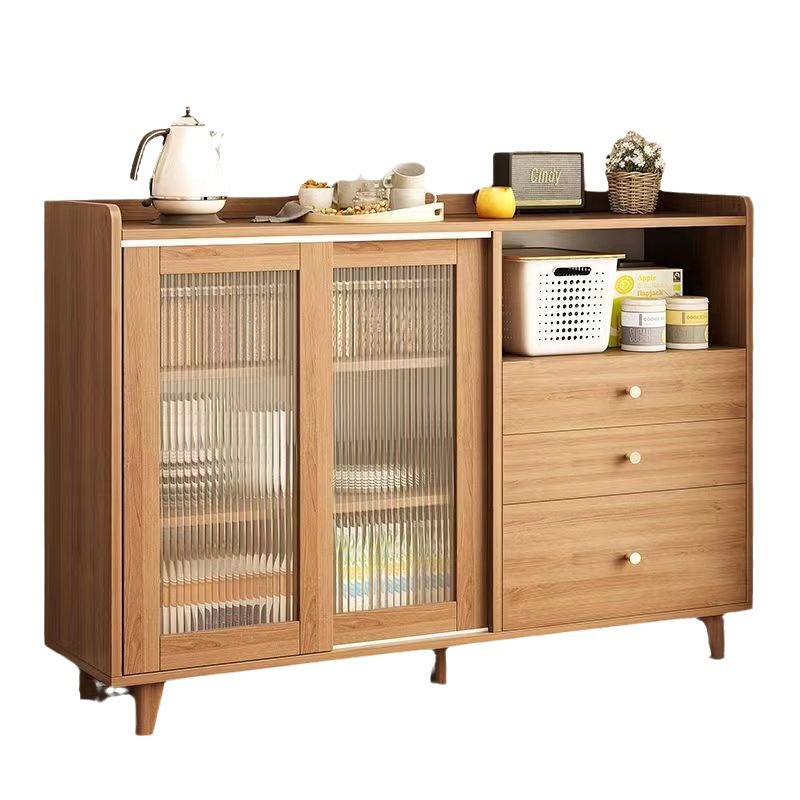 Estilo nórdico color madera aparador armario sala de estar gabinete de pared comedor balcón estilo japonés sala de té gabinete