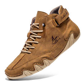 跨境爆款八爪鱼男鞋高帮马丁靴秋冬保暖男士休闲靴子美国皮鞋