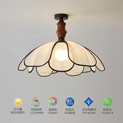 卧室吸顶灯法式复古艺术风中古侘寂风创意设计师花瓣餐厅吊灯具