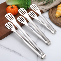 Stainless steel bread clip outdoor barbecue tools three-line clip hotel steak clip cake clip buffet food tongs