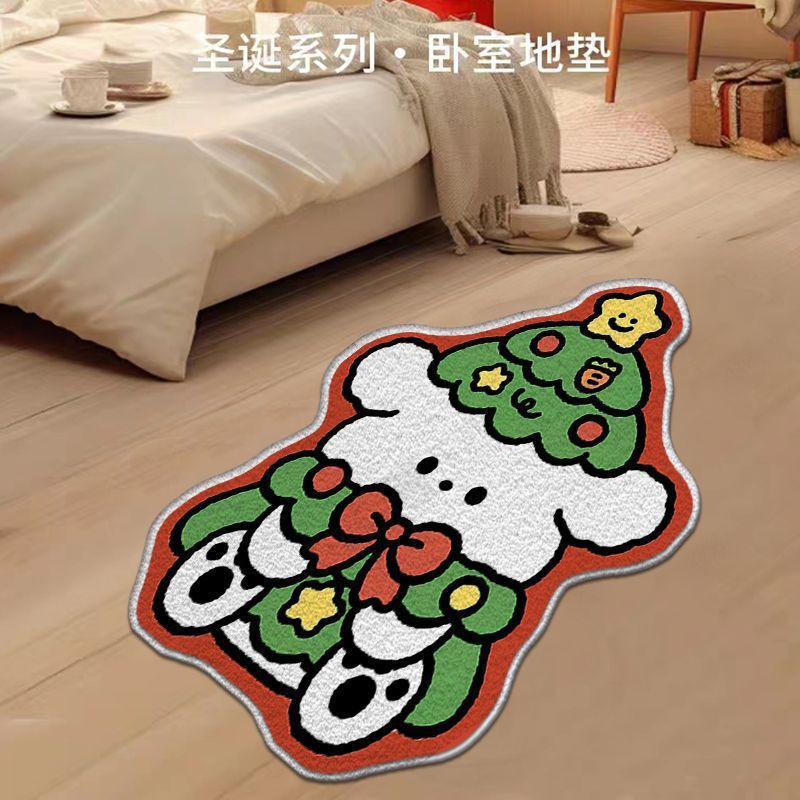 跨境热销圣诞节系列装饰加厚地垫卧室客厅床边毯耐脏防蹭现货批发|undefined