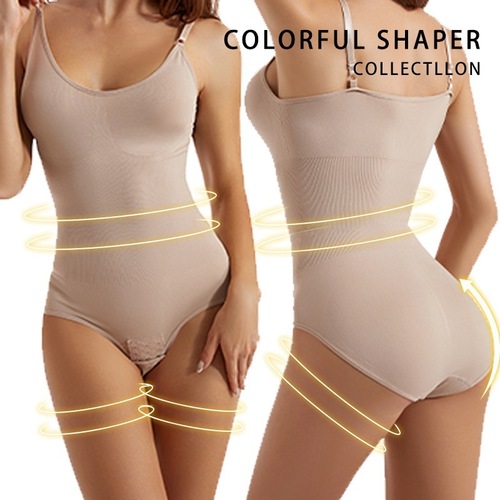 Shapewea Seamless Body Shaping Bodysuit Women's Abdominal Control Leggings with G-Hole Lifting Shaping Strap Abdominal Cincher Bodysuit