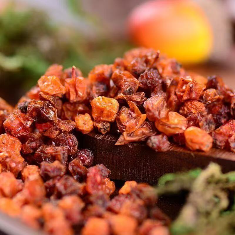 Sea Buckthorn Fruit Powder Sha Ji Fen Fine Milled Whole Berry Powder for Drinks and Culinary Use 500g in use