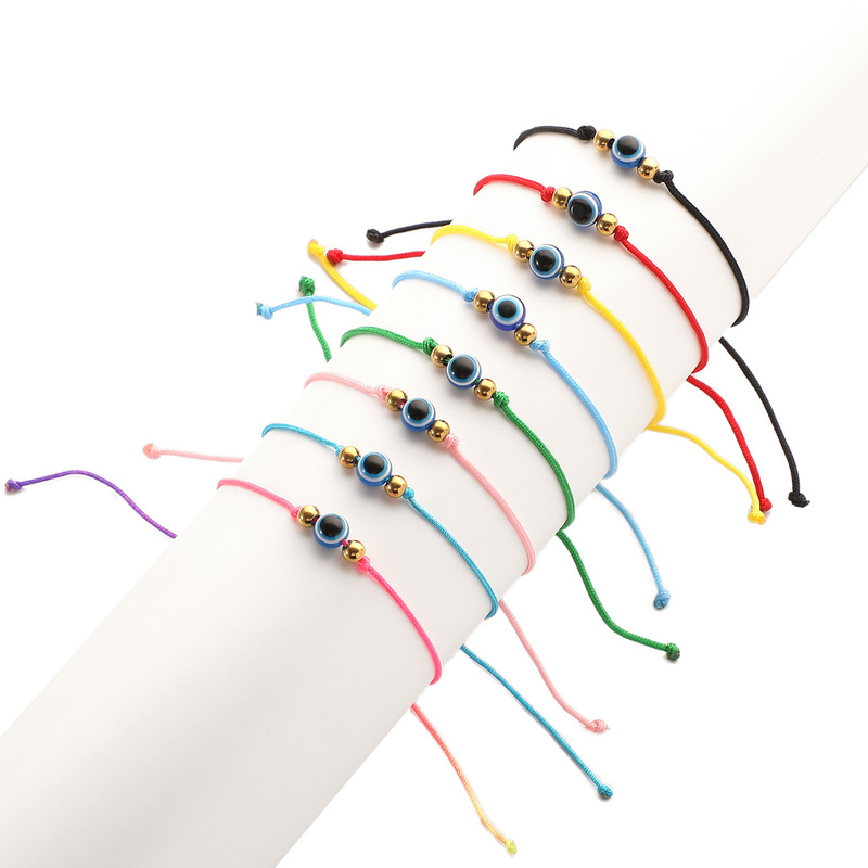 Cross-Border European and American Popular Devil's Eye Braided Bracelet Simple Adjustable Red Rope Braided Evil Eye Bracelet Bracelet