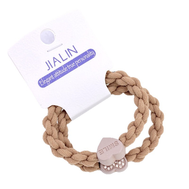 Nueva cuerda de pelo montada en la tarjeta de estilo coreano simple leche té color encaje diadema 3 banda de goma montada en la tarjeta Mujer 2 yuanes suministro de la tienda