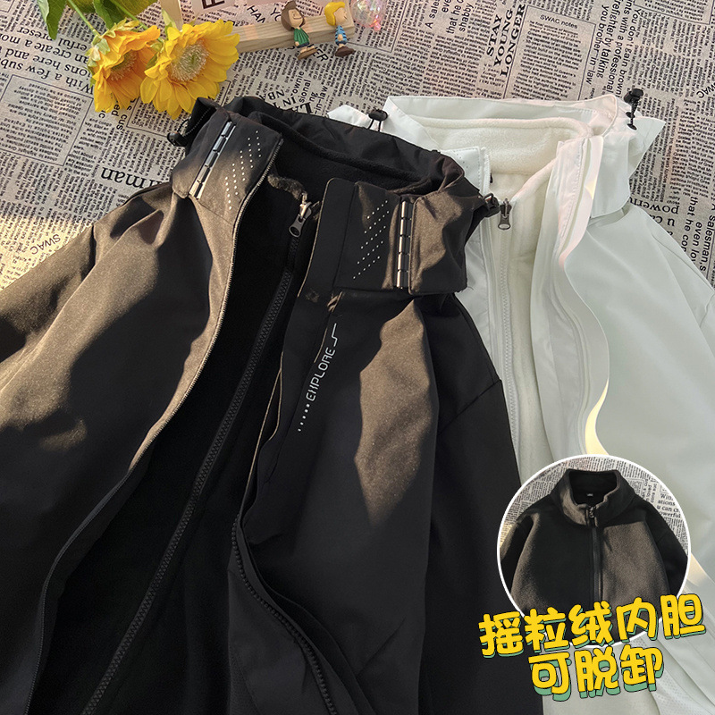 Hong Kong pareja chaqueta de trabajo hombre de invierno y otoño chaqueta con capuz suelta estilo americano multifunción chaqueta de asalto