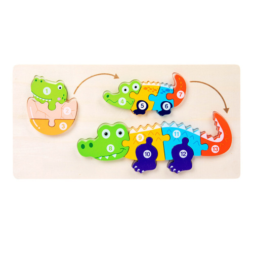 Three-dimensional puzzle for infants and toddlers 3 children's growth evolution puzzle kindergarten educational early education wooden toy