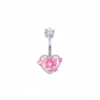 Silver + small head white diamond big head pink diamond