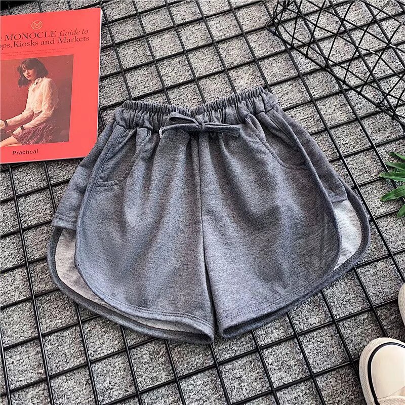 Yoga fitness loose plus-size casual sleep pants for men and women, four-season thin simple versatile sports three-quarter shorts for running