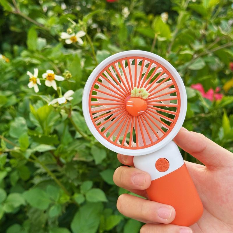 人気のハンドヘルドファンフルーツフラワー漫画 USB ハンドヘルド小型ファンポータブル屋外サイレントデスクトップ小型ファン|undefined