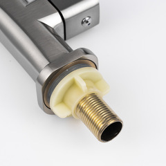 Single Cooling Single Connection Kitchen Faucet, Guangdong Product Frog Standing Vegetable Basin Brushed Copper Valve Core U-bend Water Copper Faucet