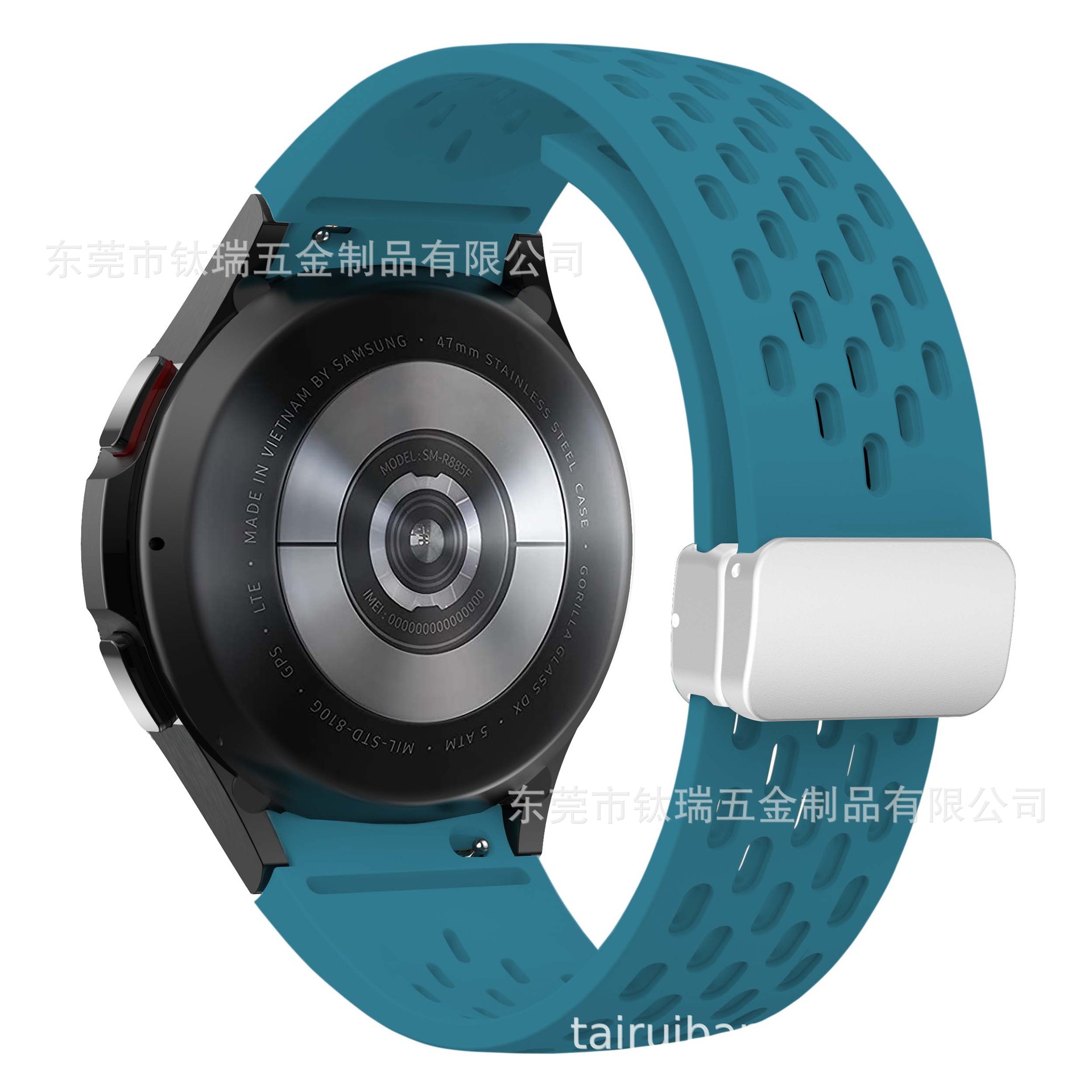 Adecuado para Samsung Galaxy watch6 correa de silicona malla transpirable watch6/5 magnética plegable hebilla Correa