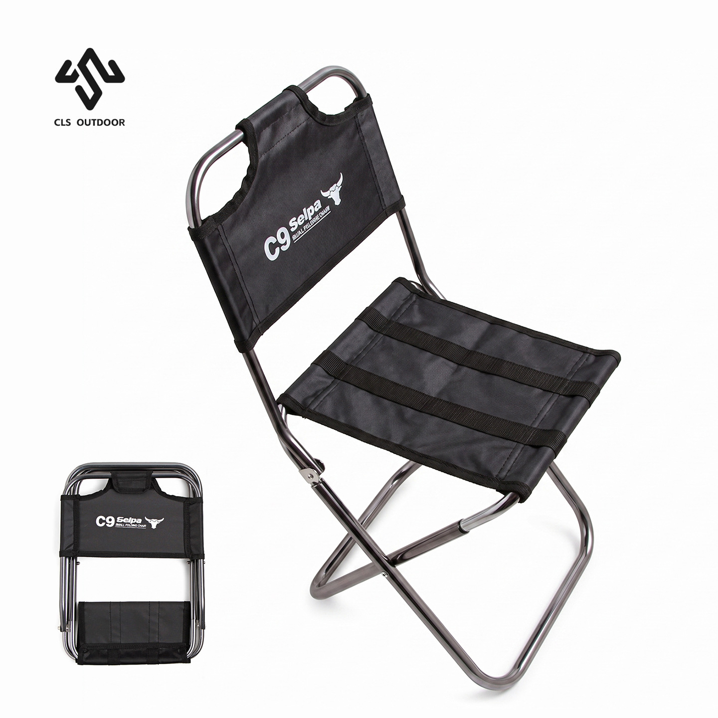 Outdoor Hiking Folding Chair Camping Barbecue Aluminum Alloy Backrest Chair Portable Fishing Chair Train Stool High Backrest