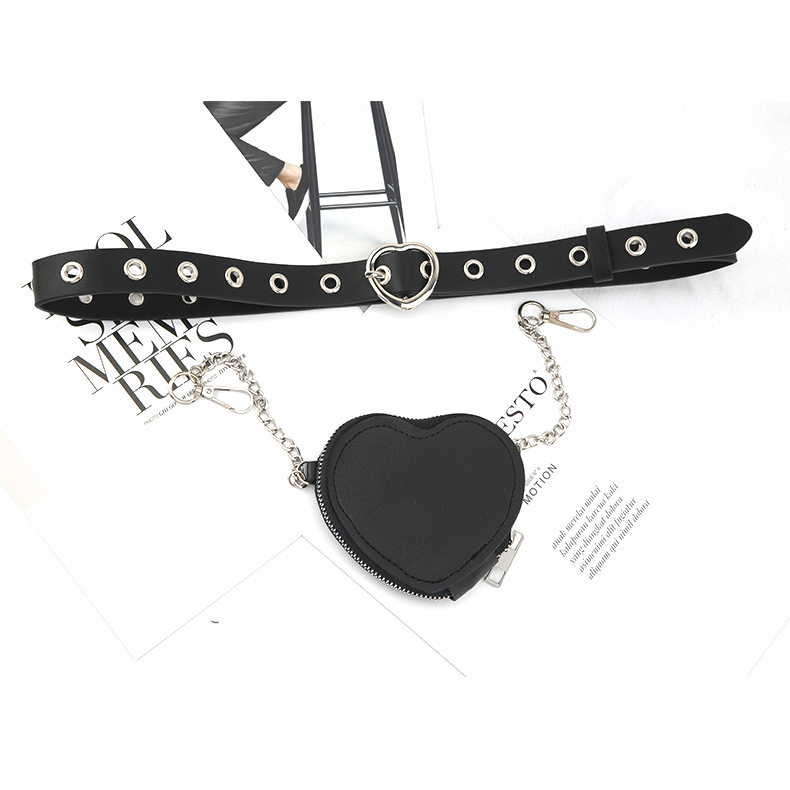 Korean Style New Mini Love Belt Women's Punk Style Fashionable Concave Style Small Waist Bag Detachable Belt Decorative Bag