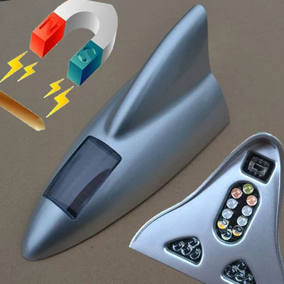 vehicle antenna Car Antenna Warning Light Modified - new-version-silver-18-lights-magnetic-remote-control