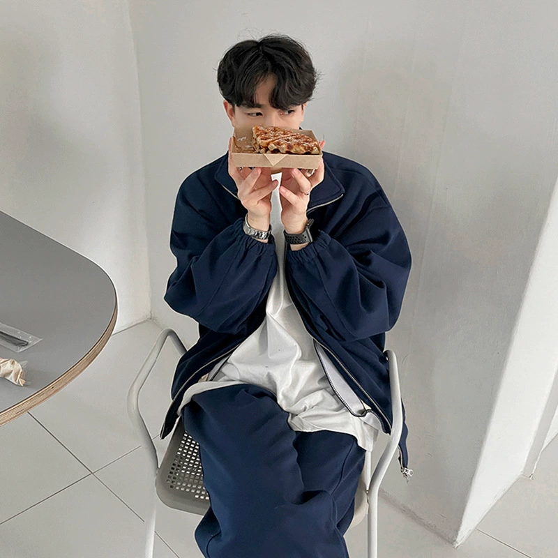 [Распродажа] Повседневный спортивный костюм, мужской осенний модный кардиган в Корейском стиле, жакет, брюки, комплект из двух предметов