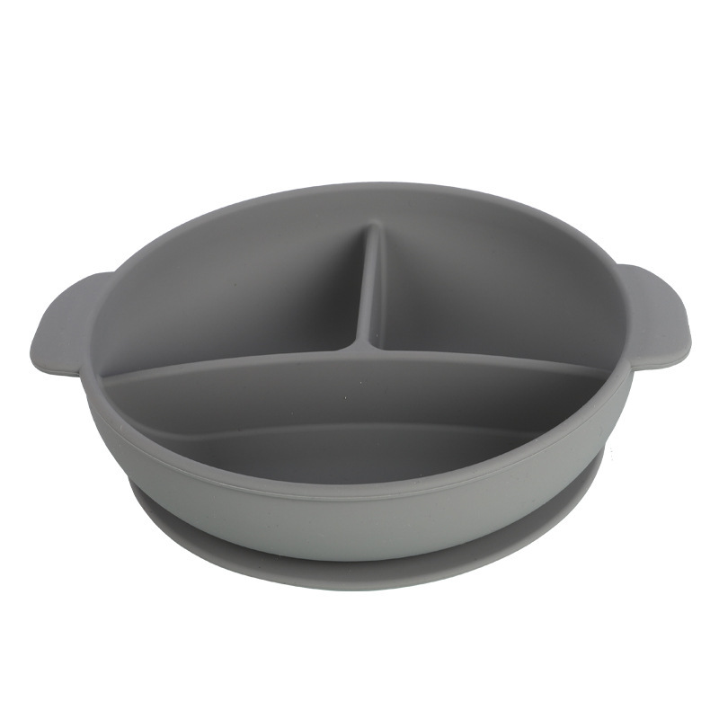 Plato de silicona para niños suplemento de alimentos para bebés lechón tazón integrado antideslizante bebé silicona compartimiento placa fabricante