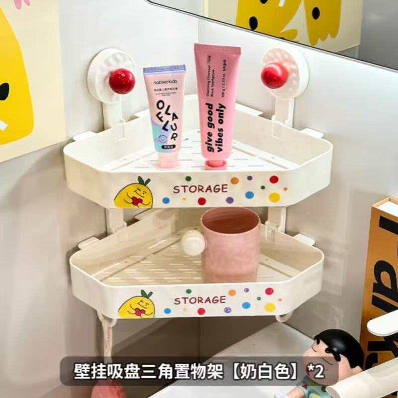 ドーパミン吸盤フック壁掛け多機能パンチフリートイレ洗面台化粧収納ラック浴室収納ラック|undefined