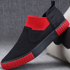 男士鞋休閒鞋一腳蹬男鞋低幫帆布布鞋2025新款春夏季板鞋男