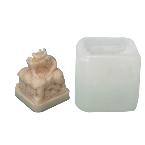 DIY Seal Epoxy Mold, Dragon-Headed Imperial Seal, Aroma Wax Candle Mold, Handmade Decorative Item, Jade Sculpture Silicone Mold