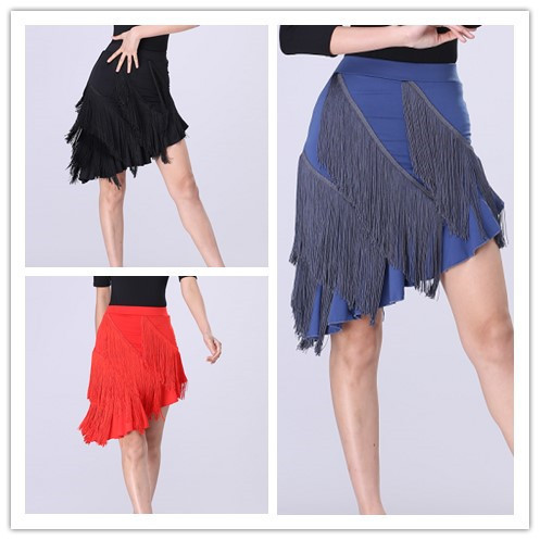 Latin dance skirt new tassel skirt sexy female adult practice clothing dance clothing spring autumn summer performance clothing
