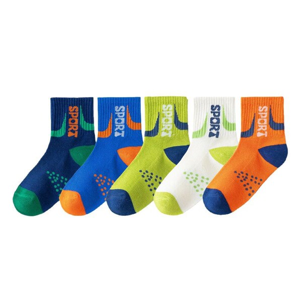 Children's summer thin breathable solid color socks for men and…