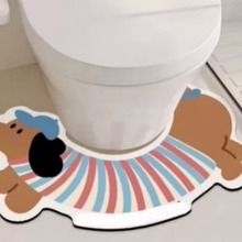 浴室卡通腊肠狗马桶u型脚垫卫生间厕所防溅尿吸水速干防滑耐脏垫