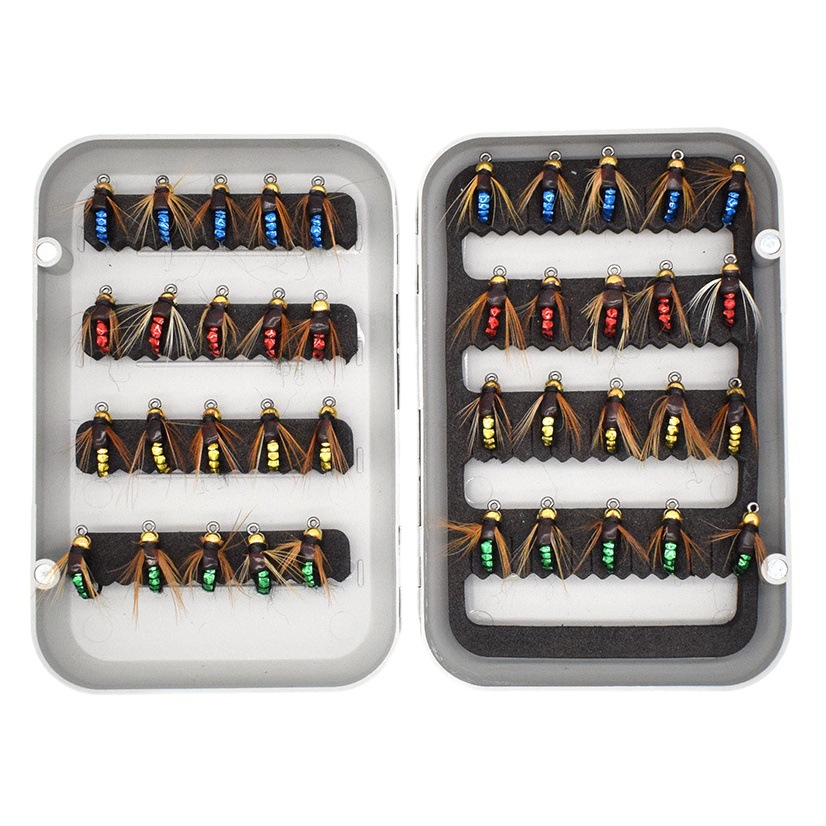 Garceta volando Luya rebordear hierba baja carpa al por mayor Gran mosca gancho oro Azul Rojo Verde isini gancho