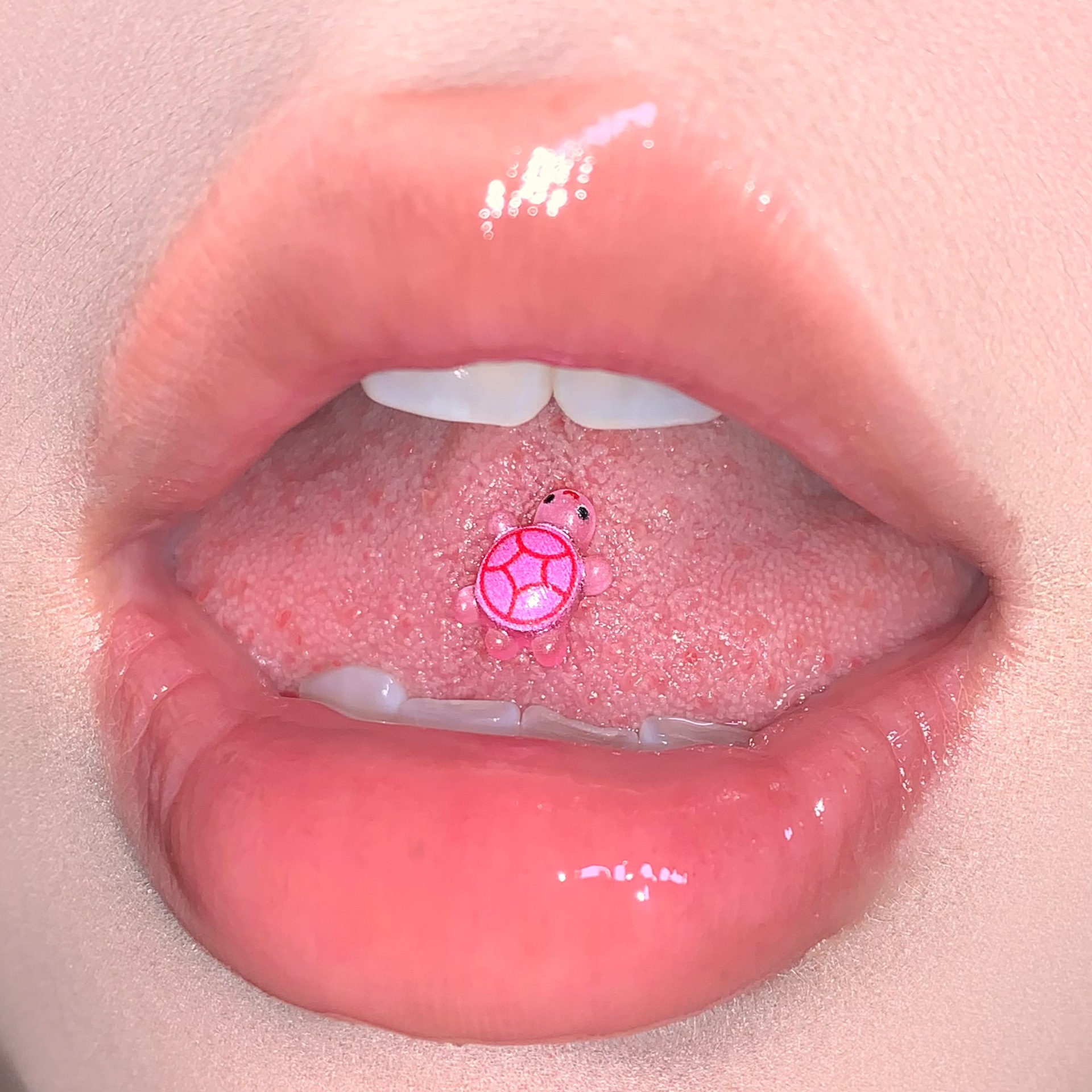 Luminous Little Turtle Tongue Barbell 316L Surgical Steel Drinkable Resin Cartoon Animal Cute Tongue Ring Piercing Jewelry Wholesale detail image 14
