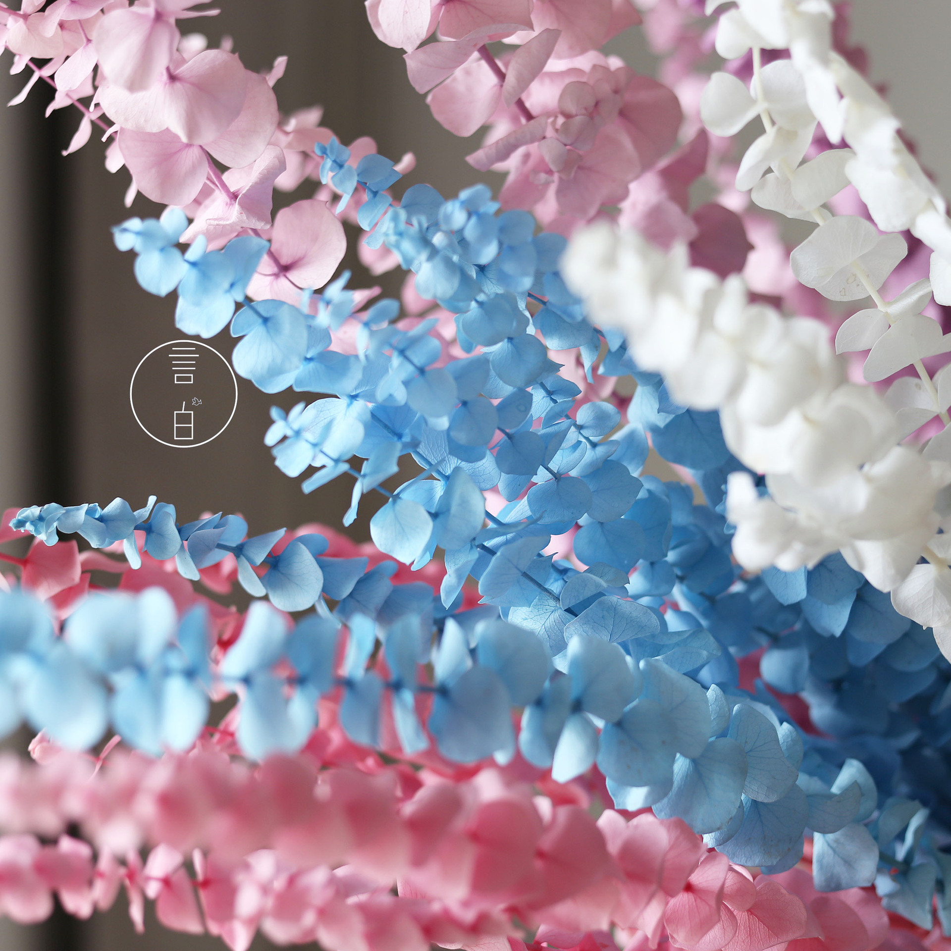 Decoratiune de perete eucalipt stil padure buchet uscat_voghion.com