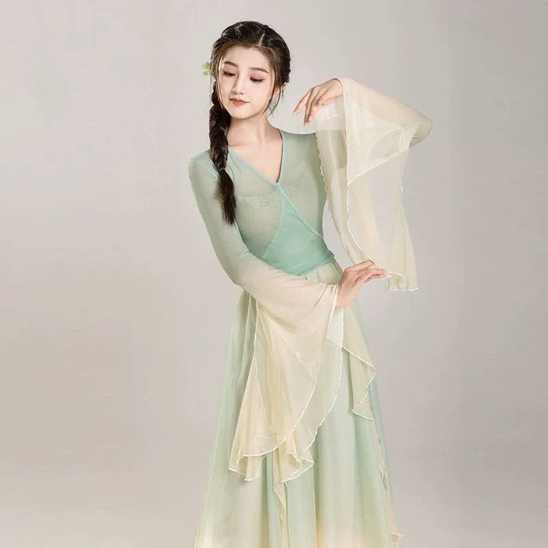 Dance Classical Classical Dance Immortal Qi Body CharmTop Performance Clothes Elegant Performance Gauze Clothes Practice Set