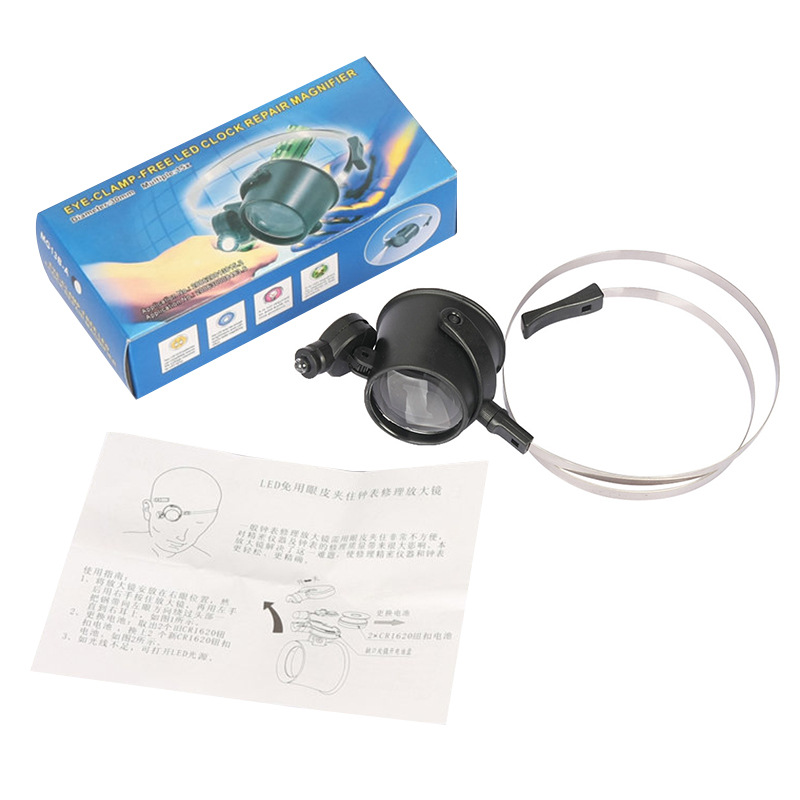 Factory wholesale 13B-A minicomputer watch repair head-mounted LED light glasses magnifying glass one-piece starting batch 5